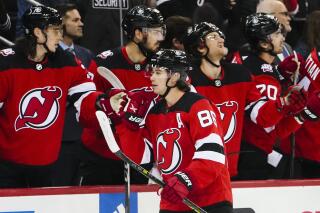 New jersey devils player injured hot sale